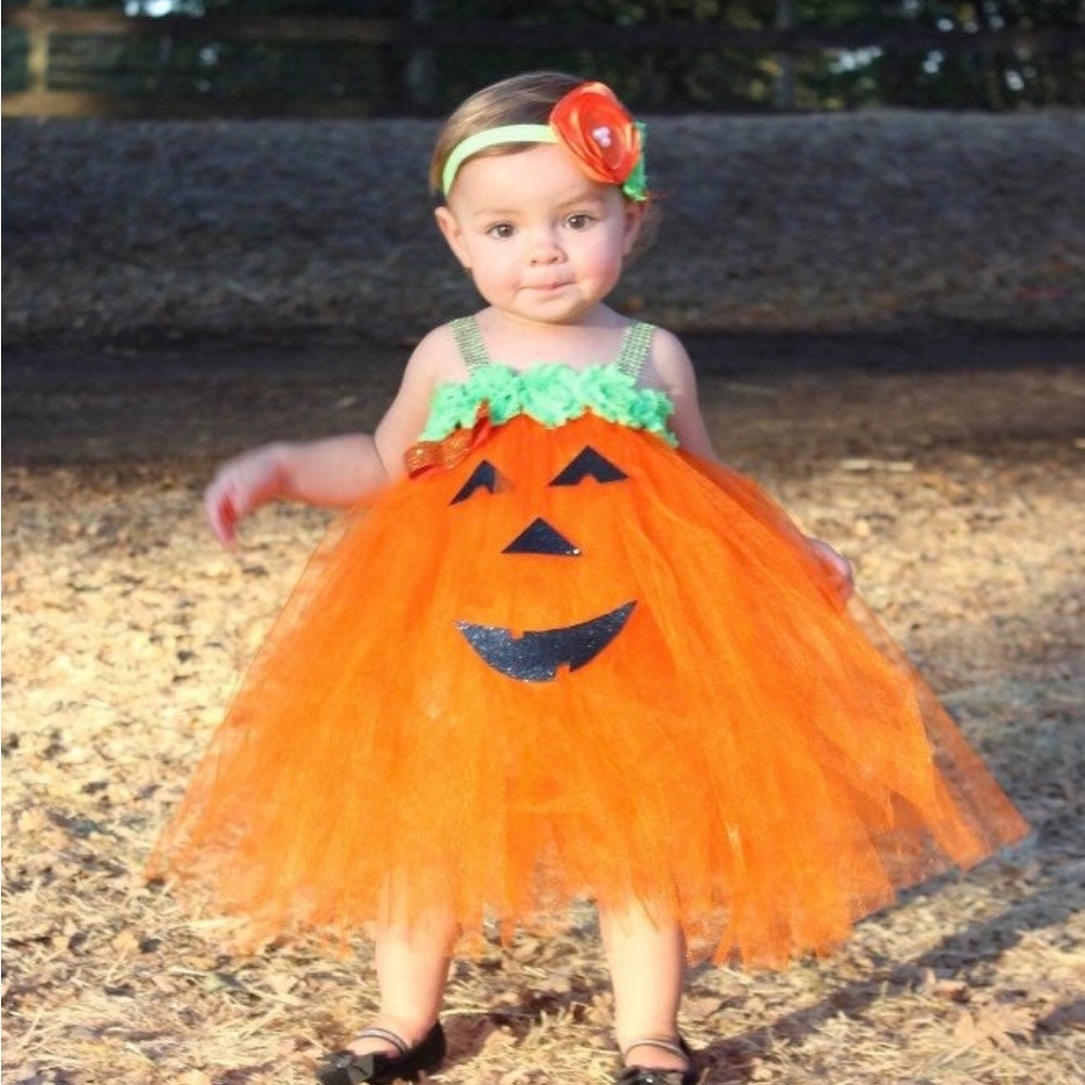 Adorable Baby Pumpkin Costume Pumpkin Tutu Dress For Baby Girl 6-18